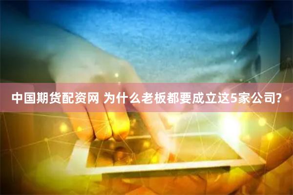 中国期货配资网 为什么老板都要成立这5家公司?